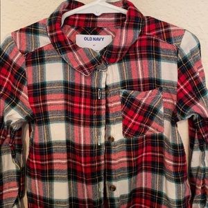 Christmas plaid button up